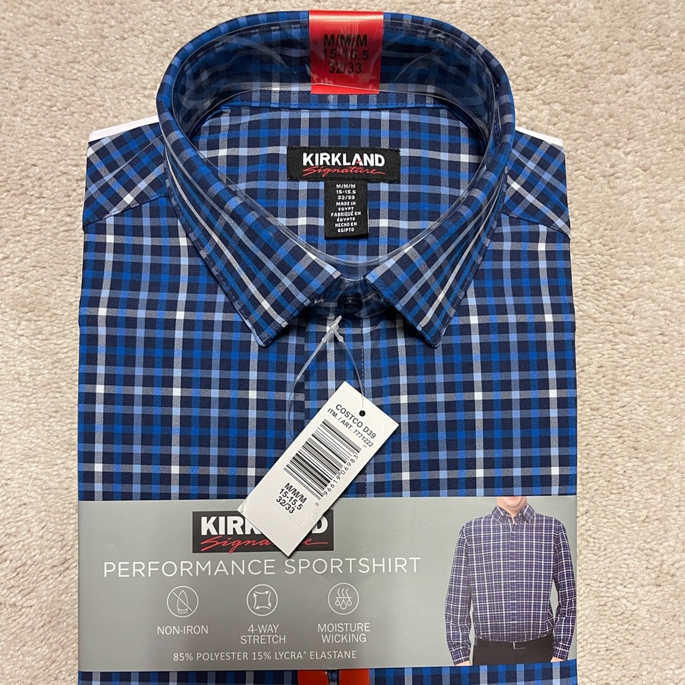 Kirkland Signature dress shirt. 15-15.5, 32-33 sleeves. Brand new.